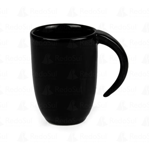 Caneca em cerâmica preta com 350 ml Caneca em cerâmica preta com 350 ml