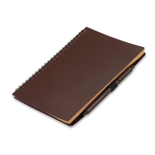 Caderno personalizado com capa produzida com grãos de café