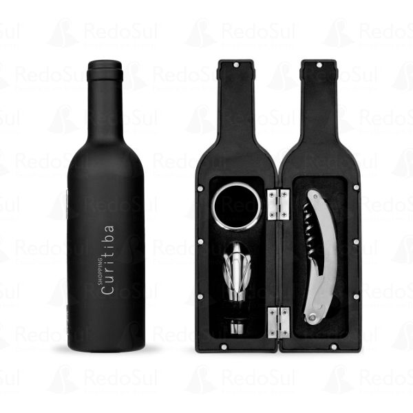 Kit Vinho Personalizado Formato Garrafa com 3 Peças