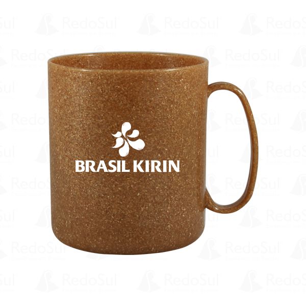 RD 8121589 -Caneca Personalizada Ecológica Redonda  em Fibra de Madeira 400 ml