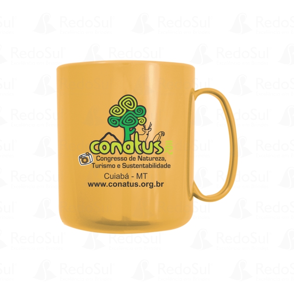 Caneca Redonda Plástica Opaca personalizada de 400 ml