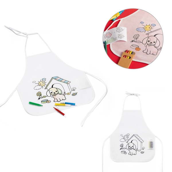 Avental de criança personalizado para colorir