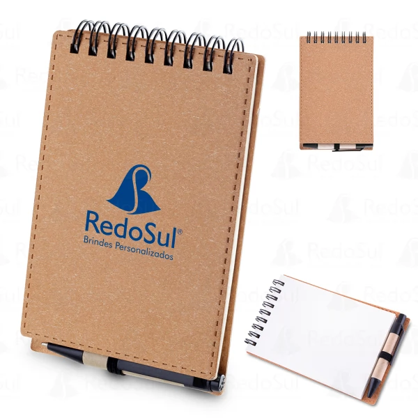 Mini Caderno de anotações personalizado com caneta