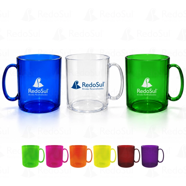 Caneca personalizada Redonda Translúcida 400 ml