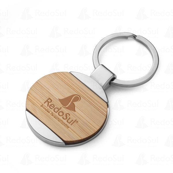 RD 867060-Chaveiro de Metal e Bambu personalizado