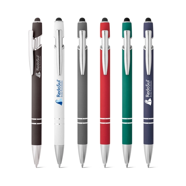 RD 91796-Caneta personalizada em alumínio com ponteira touch