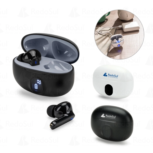 Fones de ouvido wireless personalizado ABS autonomia de 4 horas