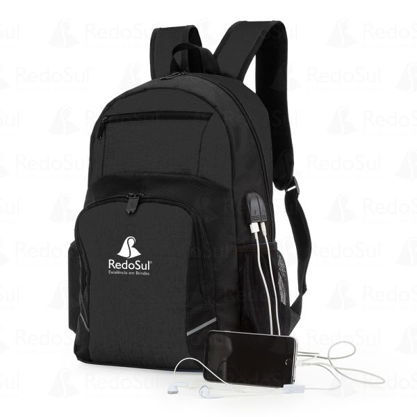 RD 8130080-Mochila Personalizada para Notebook com saída USB e Fone