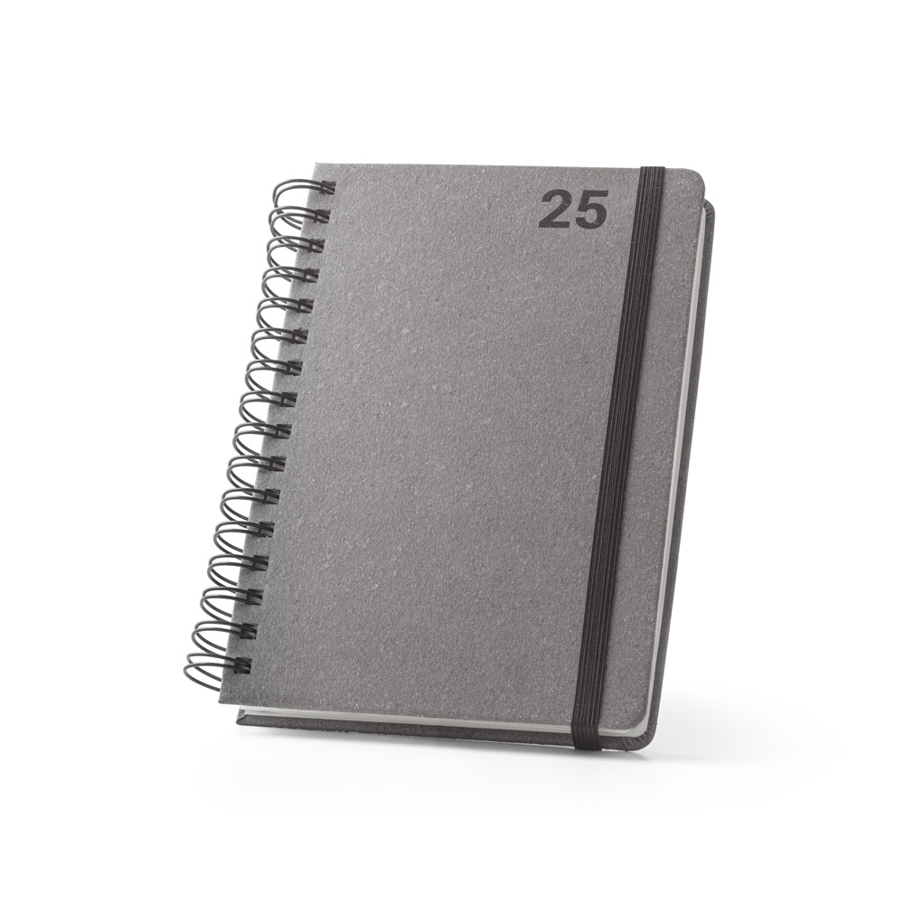 RD 66215-Agenda personalizada com com argolas em pele reciclada tamanho  21 x 15 cm